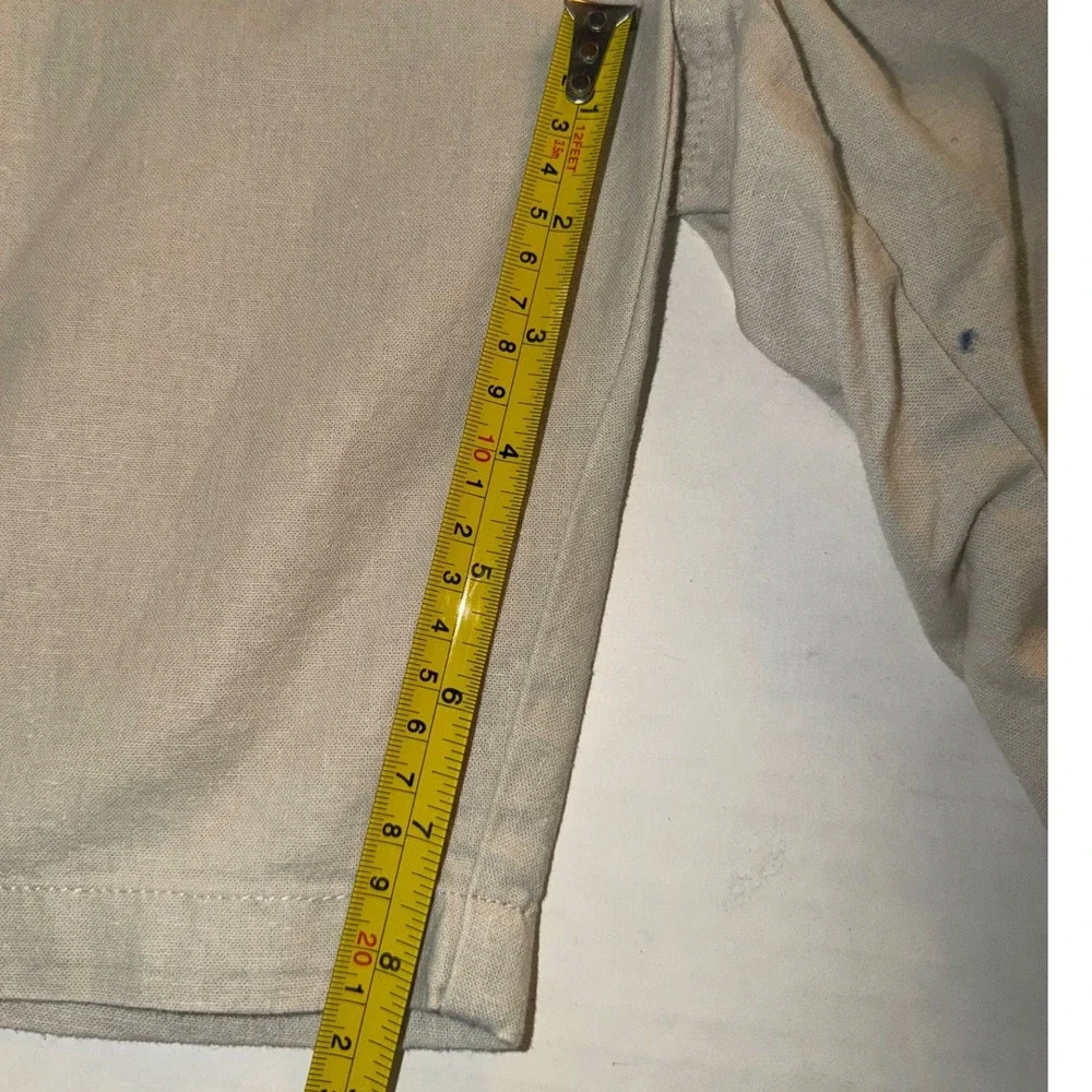 St. John's Bay Cargo Shorts Mens 44 Tan Ramie Cotton Pleated Utility